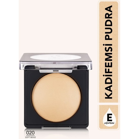 Flormar Yoğun Pigmentli Fırınlanmış Mat Pudra 020 Soft Beige Kadifemsi Etki 8682536053518