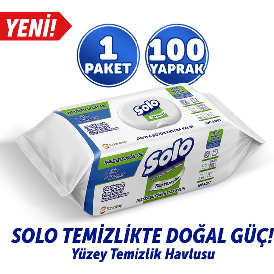 Solo Temizlikte Doğal Güç Okaliptus&Çam Esintisi Yüzey Temizlik Havlusu 100 Yaprak