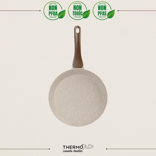 Thermoad Alüminyum Döküm Granit Krep Tavası / Vizon