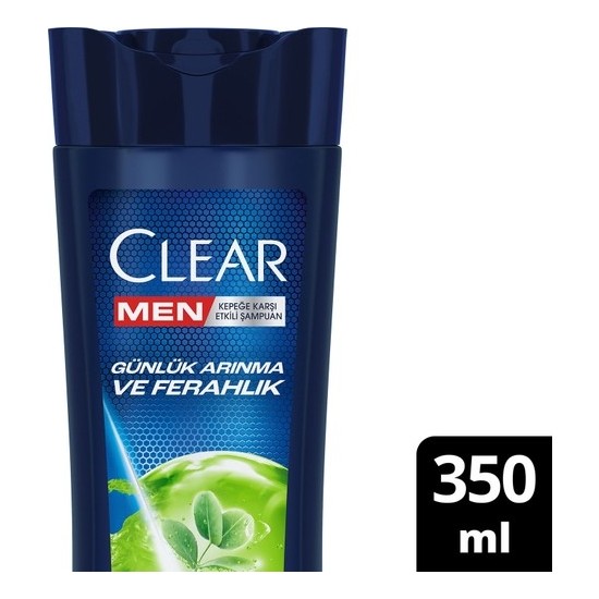 Clear Men Kepeğe Karşı Etkili Şampuan 350 ml Günlük Arınma ve Ferahlık ile Kepekli Saçlar İçin