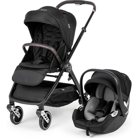 Kanz X-Go Ultimate Travel Sistem Bebek Arabası Katlanabilen 0-25 kg Taşıma Kapasitesi Silver Siyah