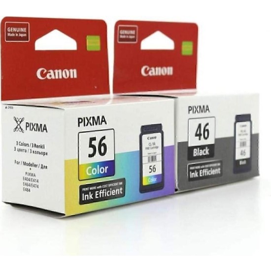 Canon Pg-46 /cl-56 Pixma E404/E414/E464/E484 Siyah ve Renkli Kartuş 241108