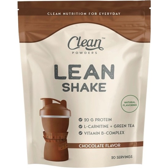 Clean Powders Lean Shake 600 gr Çikolata İçerik: L-Karnitin, Yeşil Çay ve B Vitaminleri ile Zenginleştirilmiş