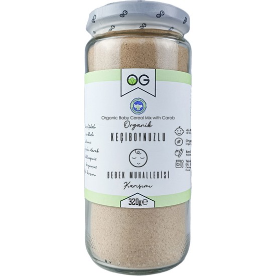 OG natural Organik Bebek Muhallebisi Karışımı 320 Gr Keçiboynuzlu İçerik 12-24 Ay Uygun