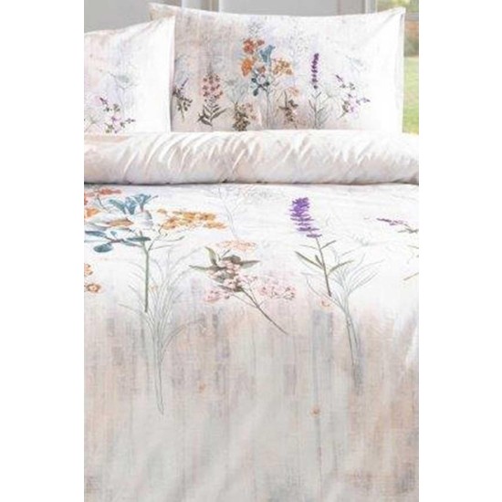 Özdilek Floraison Somon Renkli Tek Kişilik Nevresim Takımı 160 x 220 cm Çiçek Desenli