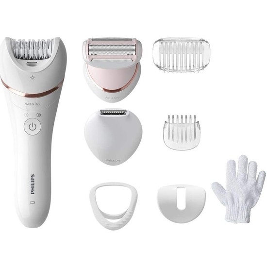 Philips BRE720/05 Islak Kuru Epilatör Seti, Beyaz