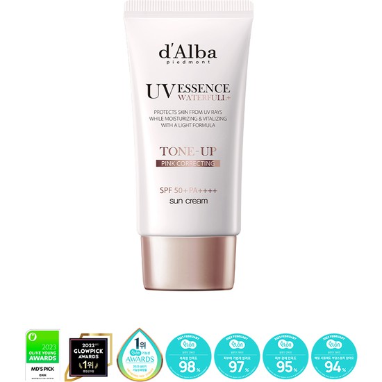 d'Alba Dalba Waterfull Essence Tone Up Sun Cream SPF50+ Pa++++ Tüm Cilt Tipleri İçin Aydınlatıcı Krem
