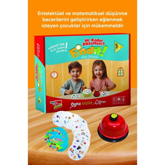 Dikkat Atölyesi Yayınları Findit! Ne Kadar Dikkatlisin? Eğitici Dikkat Geliştirme Oyunu 3-12 Yaş