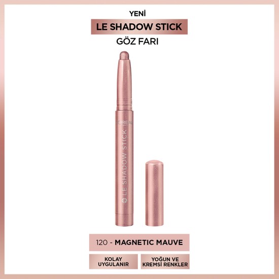 L'Oréal Paris Le Shadow Stick Göz Farı - 120 Magnetic Mauve Kolay Uygulama ve Yoğun Renkler