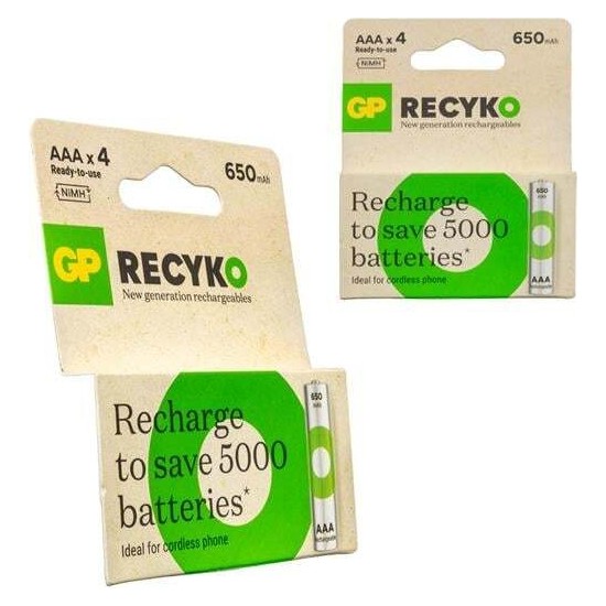 Gp Recyko 650 Mah R03 Aaa Şarjlı 4lü Ince Kalem Pil GP65AAAHCER21-2TLB2