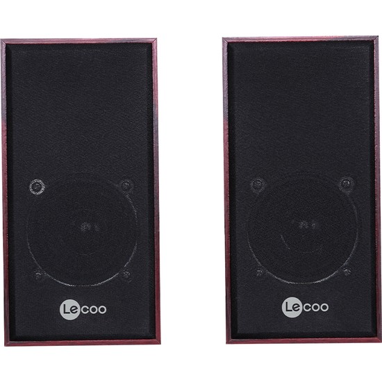 Lecoo DS105 Kablolu USB + 3.5mm Jack Girişli 6W Stereo Masaüstü Ahşap Hoparlör