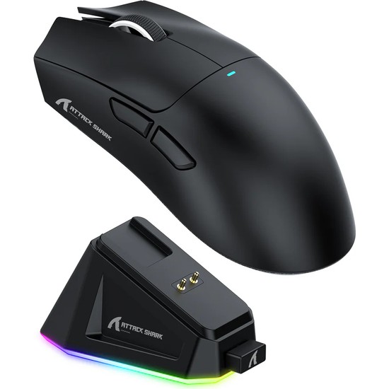 Meyer Gaming Attack Shark X11 Superlıght 22000 Dpı PAW3311 Şarj Istasyonlu Kablosuz Oyuncu Faresi Siyah