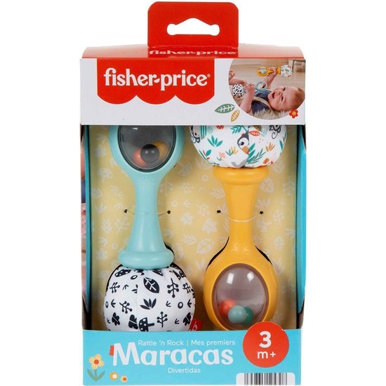 Fisher-Price Neşeli Marakas Diş Kaşıyıcıları Eğlenceli Tasarım BPA İçermeyen Güvenli Materyal