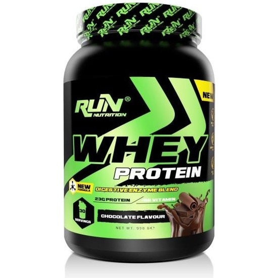 Run Nutrition RUN Whey Protein 990 G Çikolata Aromalı 30 Servis İçeren Yüksek Proteinli Sporcu Besini