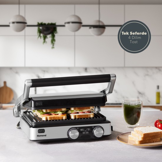 Homend Grilliant 1340H Inox Gövde Döküm Plaka Tost ve Izgara Makinesi