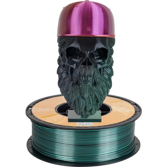 Kingroon Silk PLA Çift Renk Filament Siyah-Yeşil 1.75 mm 1 kg