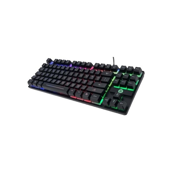 Dexim DKA006 KBL-088 Led Işıklı Kablolu Oyuncu Klavyesi Ergonomik Tasarım Kare Tuşlar