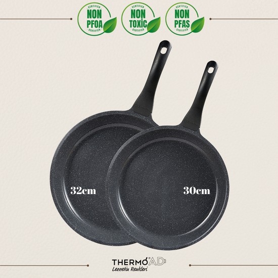 Thermoad | Maxi Tava Set | 30 cm - 32 cm | Graneu Serisi | Gri