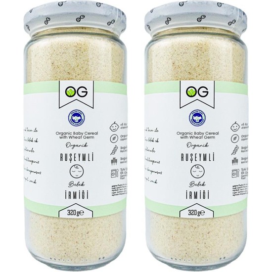 OG natural Organik Ruşeymli Bebek İrmiği 320 GR 6-9 Ay İçin Organik Buğday İle Üretilmiştir