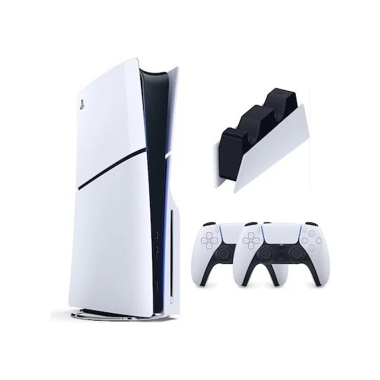 Sony Playstation 5 Slim Cd'li 1 TB Oyun Konsolu Çift Kollu + Şarj Istasyonlu