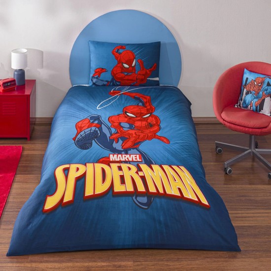 Taç Lisanslı Spiderman Classical Tek Kişilik Pamuk Nevresim Takımı