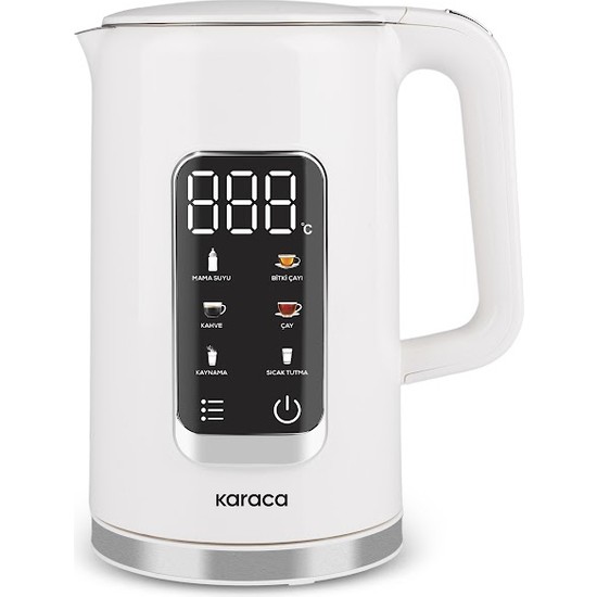 Karaca Cool Touch 2209 Çift Cidarlı Su Isıtıcısı 1,7 lt Beyaz Plastik Otomatik Kapanma Özelliği