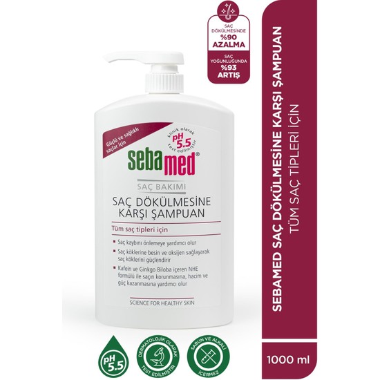Sebamed Saç Dökülmesine Karşı Güçlendirici Etkili Kafein ve Ginkgo Biloba İçerikli Şampuan 1000 ml