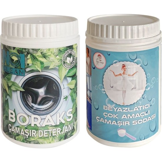 No1 Clean Boraks Çamaşır Deterjanı 2 Li Set 90 Yıkama Beyazlar ve Renkliler İçin Standart Koku