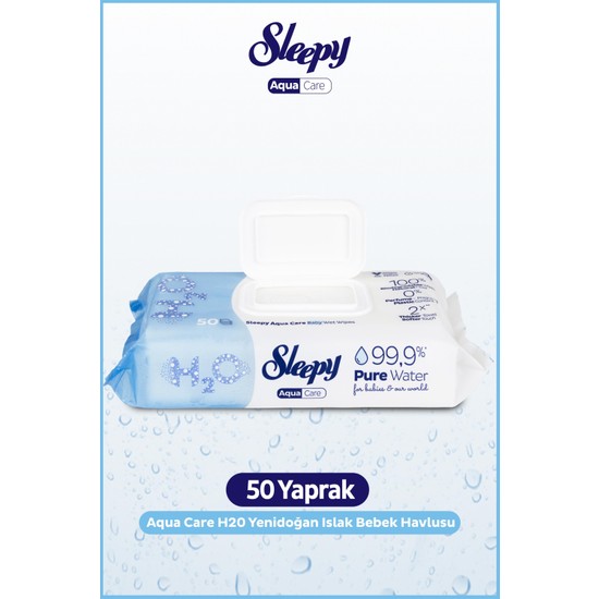 Sleepy Aquacare H2O Yenidoğan Islak Bebek Havlusu 50