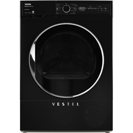Vestel 9 kg Kurutma Makinesi A++ Enerji Sınıfı Isı Pompalı Teknoloji ile Siyah Renk