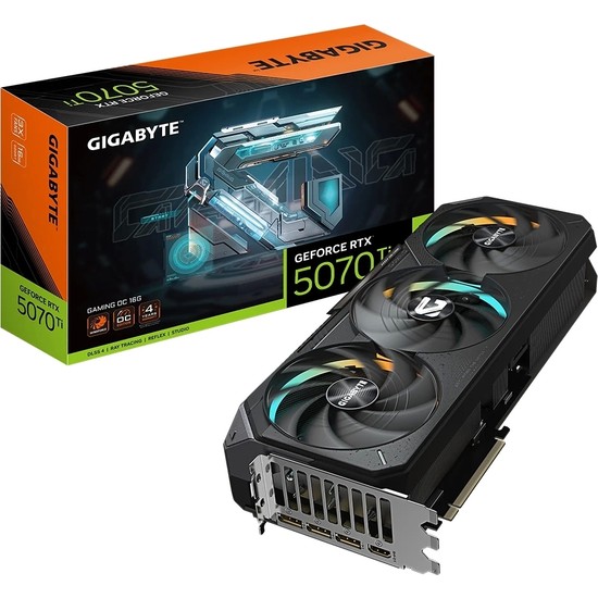 GIGABYTE VGA GeForce RTX™ 5070 Ti GAMING OC 16GB, 256 Bit, GDDR7, HDMI Ekran Kartı - GV-N507TGAMING OC-16GD