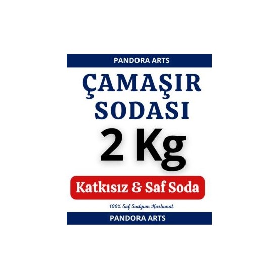 Pandora Arts Çamaşır Sodası 2 kg Beyazlar İçin Leke Çıkarma Gücü ile Temizleyici