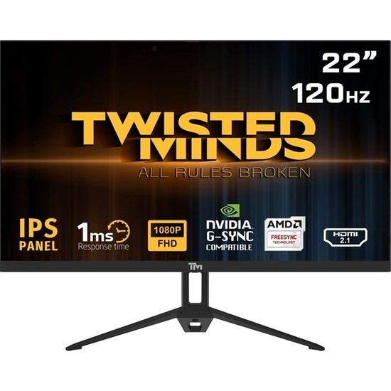 Twısted Mınds 22" TM22FHD120IPS Fhd 120HZ 1ms HDMI Dp Vrr IPS Çerçevesiz Gamıng Monitör
