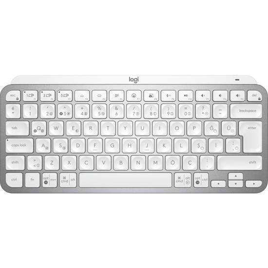 Logitech MX Keys Mini Mac İçin Minimalist Kablosuz Aydınlatmalı İngilizce Q Klavye - Beyaz