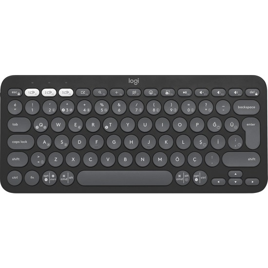 Logitech K380s Pebble Keys 2 Çoklu Cihaz Özellikli Bluetooth Türkçe Q Klavye - Siyah