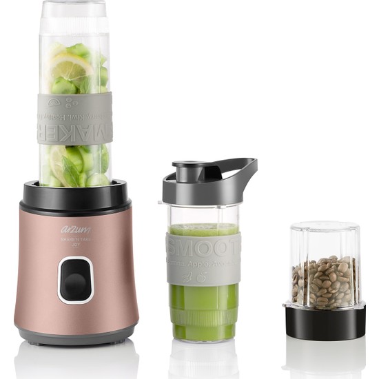 Arzum AR1101 Shake'N Take Joy 600W Kişisel Smoothie Blender,Kahve Öğütücü,Taşınabilir Spor Şişe, Gün Batımı