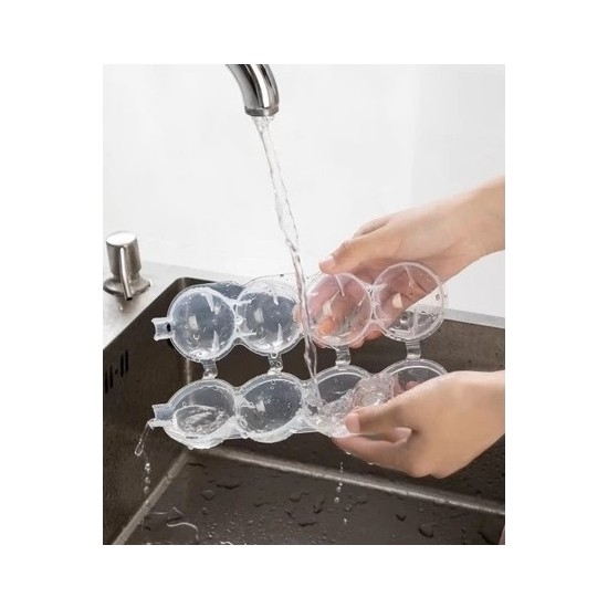 Ozcmax 4 Bölmeli Küre Buz Topu Kalıbı - Yuvarlak Buz Topu