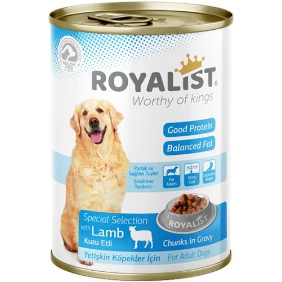 Royalist Kuzulu Köpek Konserve 400 gr x 12 Süper Premium Besleyici Yetişkin Köpekler İçin