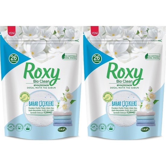 Dalan Roxy Bio Clean Matik Sabun Tozu 800GR Bahar Çiçekleri (2 Li Set) (52 Yıkama)
