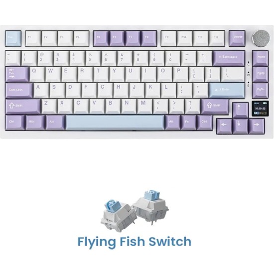Ajazz AK820 Pro Mekanik Oyun Klavyesi 3 Modlu Tft Renkli Ekran, Gasket Yapı Hot Swap Rgb