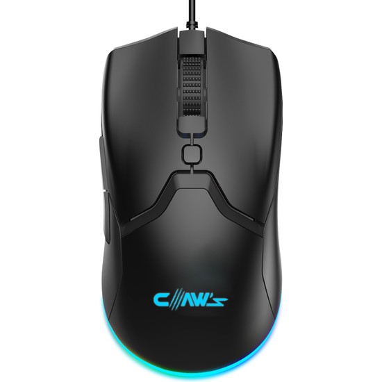 Claw's Cerberus Pixart PAW3519 Sensörlü 4200 Dpi Wide Rgb Özel Abs Doku Kablolu Gaming Mouse - Siyah