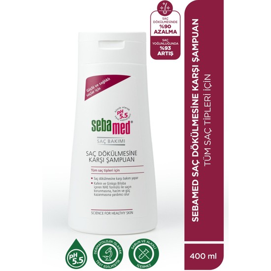 Sebamed Dökülmeye Karşı Şampuan 400 ml Tüm Saçlar İçin Güçlendirici Etki ve Doğal Özellikler