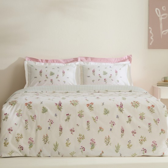 Karaca Home Le Mans Pembe Çiçekli %100 Pamuk Çift Kişilik Nevresim Takımı