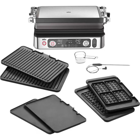 Braun Multigrill 9 Pro Cg9167 2200 W Güçlü Siyah Paslanmaz Çelik Tost Makinesi Çift Taraflı Izgara