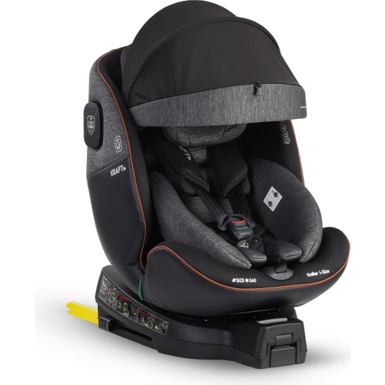 Kraft Galler 0-36 kg (40-150 cm)Oto Koltuğu Gri 5 Noktalı Emniyet Kemeri ve Isofix Özelliği ile Güvenli Taşıma
