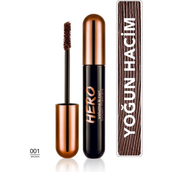 Flormar Hero Volume & Curl Yoğun Hacim Veren Nemlendirici Etkili Kahverengi Maskara