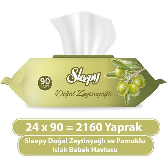 Sleepy Zeytinyağlı Islak Havlu 24 x 90 - 2160 Adet