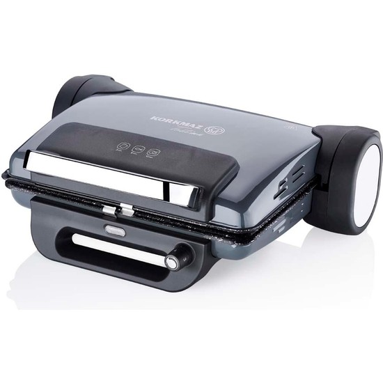 Korkmaz Tostema Midi Tost Makinesi 1800 W Antrasit Renk Granit Yüzey ve Yağ Toplama Haznesi Cosmica A810-07