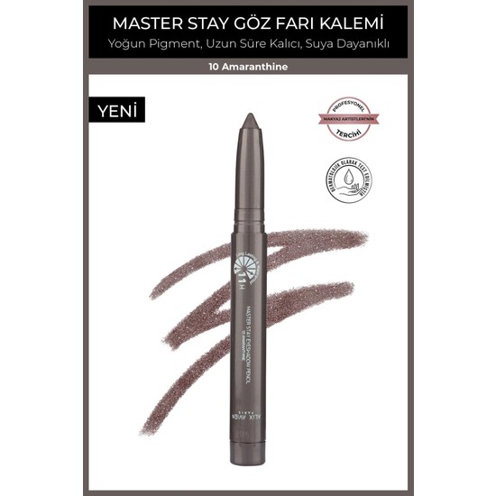 Alix Avien Suya Dayanıklı 11 Saat Kalıcı Yoğun Pigmentli Kremsi Göz Kalem Farı - Master Stay 10 Amaranthine