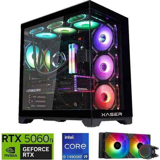 Xaser Lexus X410 I9 14900KF 32GB Ddr5 Ram 2tb M.2 Nvme SSD 8gb RTX5060 Ti Sıvı Soğutmalı Oyuncu Bilgisayar